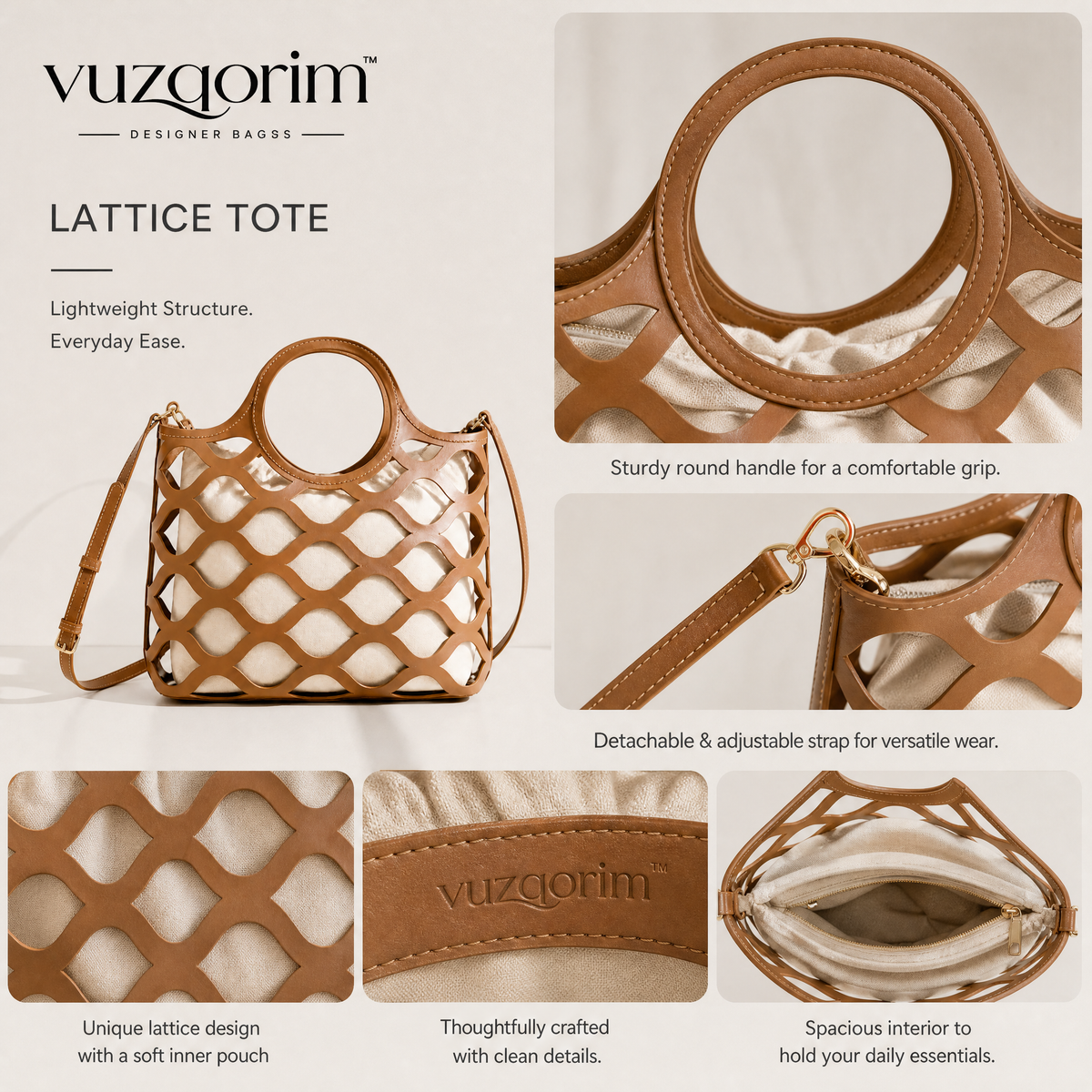 𝒗𝒖𝒛𝒒𝒐𝒓𝒊𝒎™ Lattice Tote — view 4