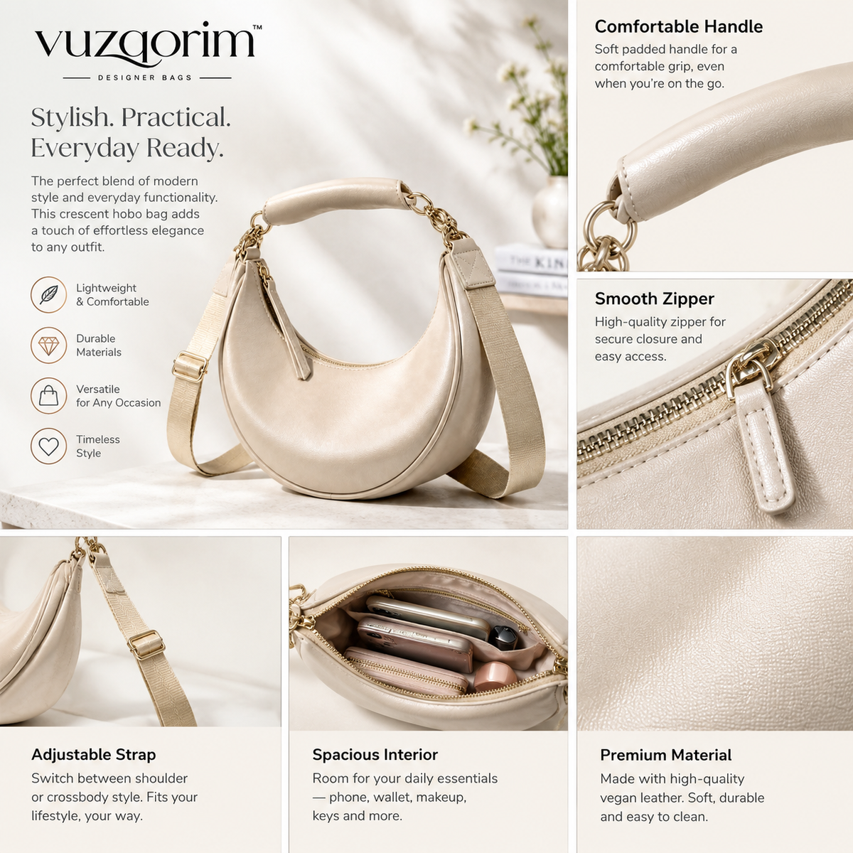 𝒗𝒖𝒛𝒒𝒐𝒓𝒊𝒎™ Arc Hobo Crossbody — view 4