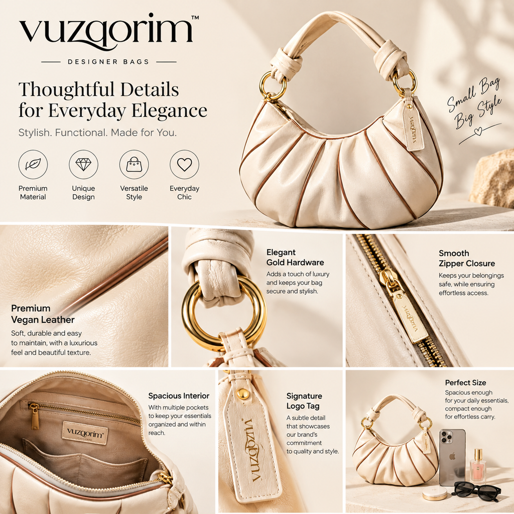 𝒗𝒖𝒛𝒒𝒐𝒓𝒊𝒎™ Pleated Crescent Bag — view 2