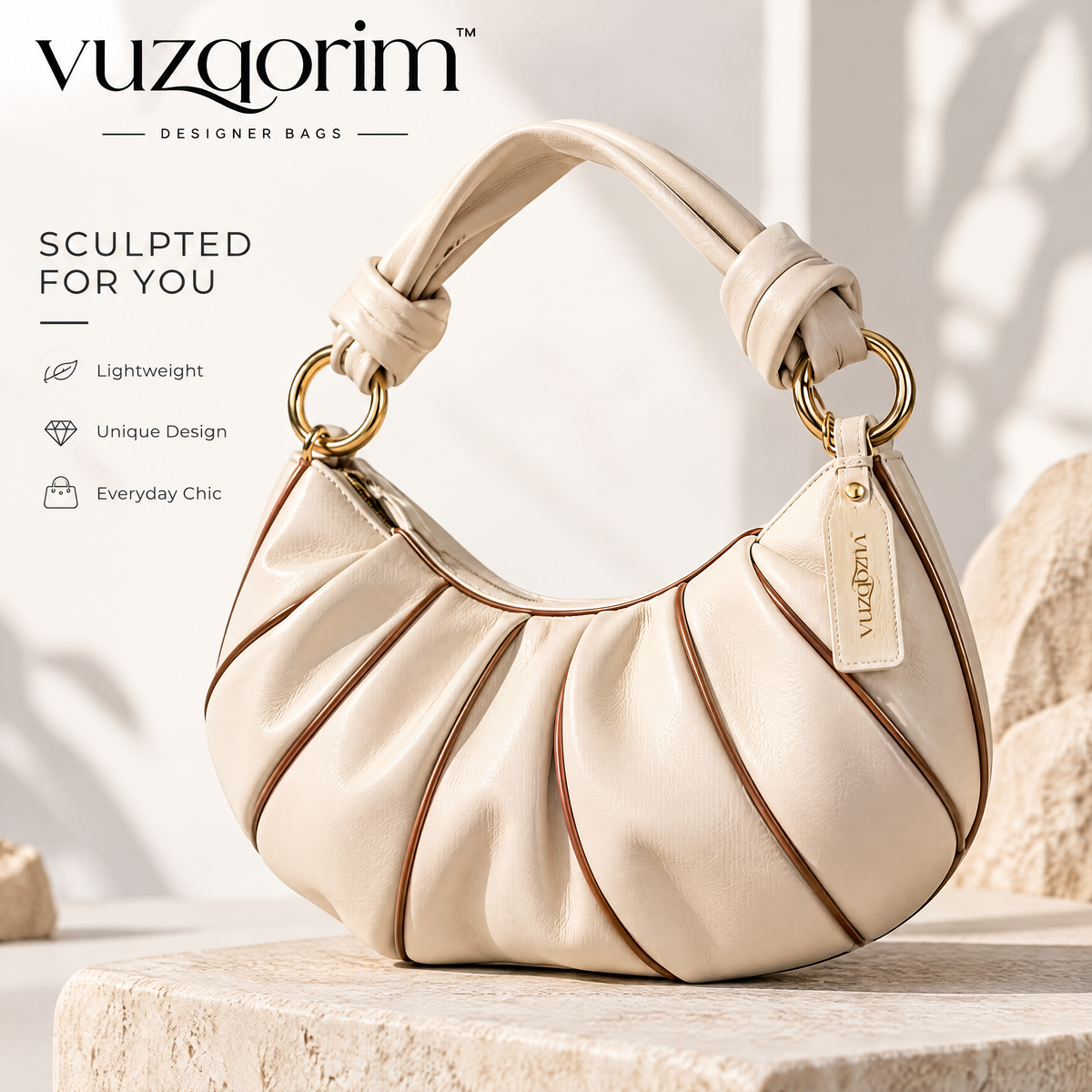 𝒗𝒖𝒛𝒒𝒐𝒓𝒊𝒎™ Pleated Crescent Bag — view 4
